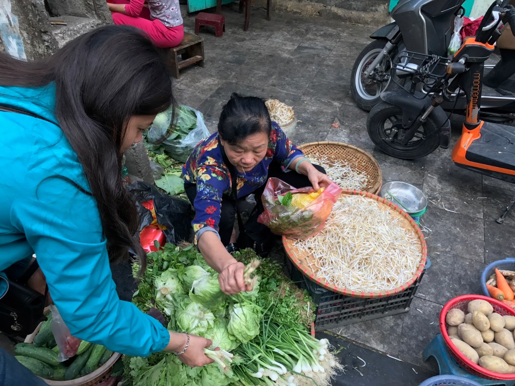 Getting veggies @ the market 