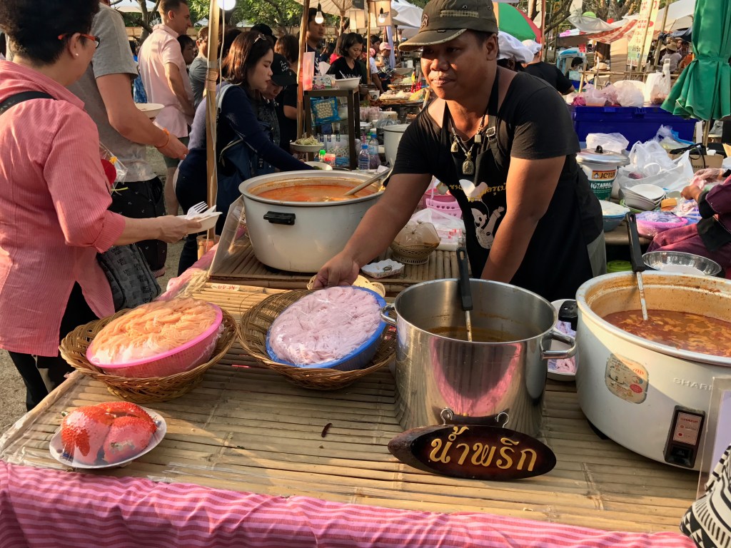 Colourful noodles stall. Photo credits: Aaron.
