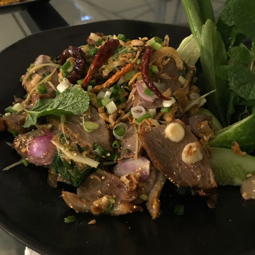 Spicy duck salad @ The Never Ending Summer