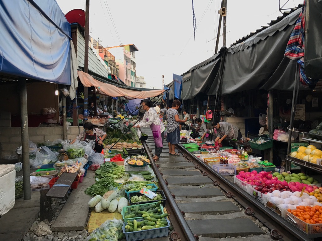 Maeklong Train Market. Photo credit: Aaron.