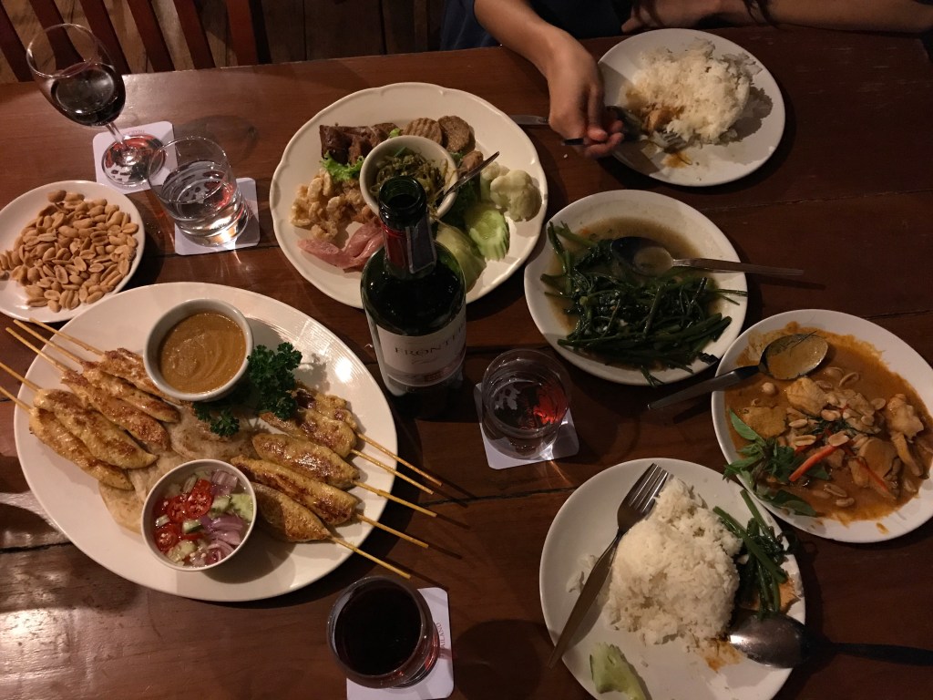 Our dinner on the Riverside Bar and Restaurant boat cruise. Photo credit: Aaron. 