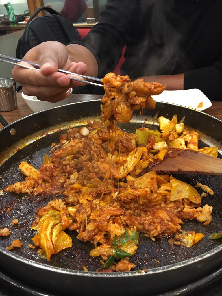 Dakgalbi @ Happy Yoogane. Look at that cheese.