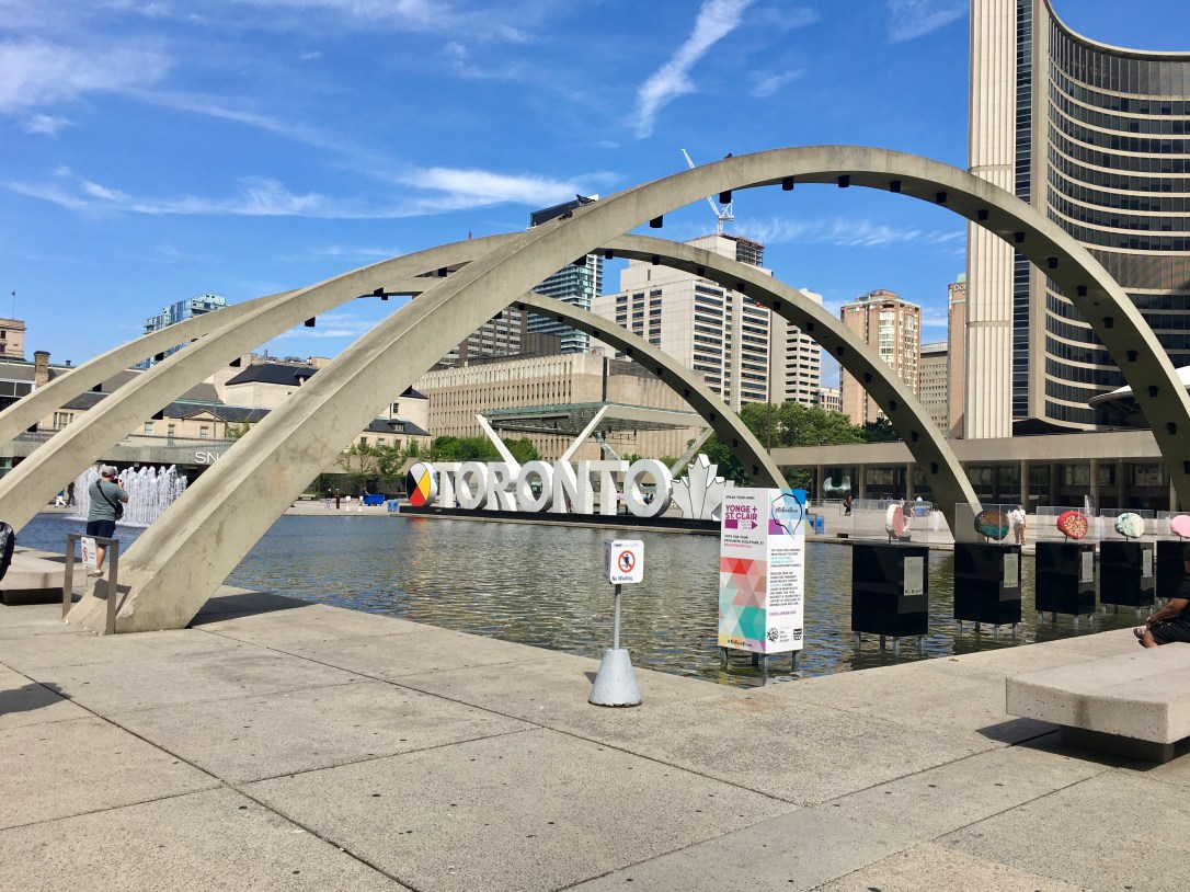 Toronto sign in front of City Hall