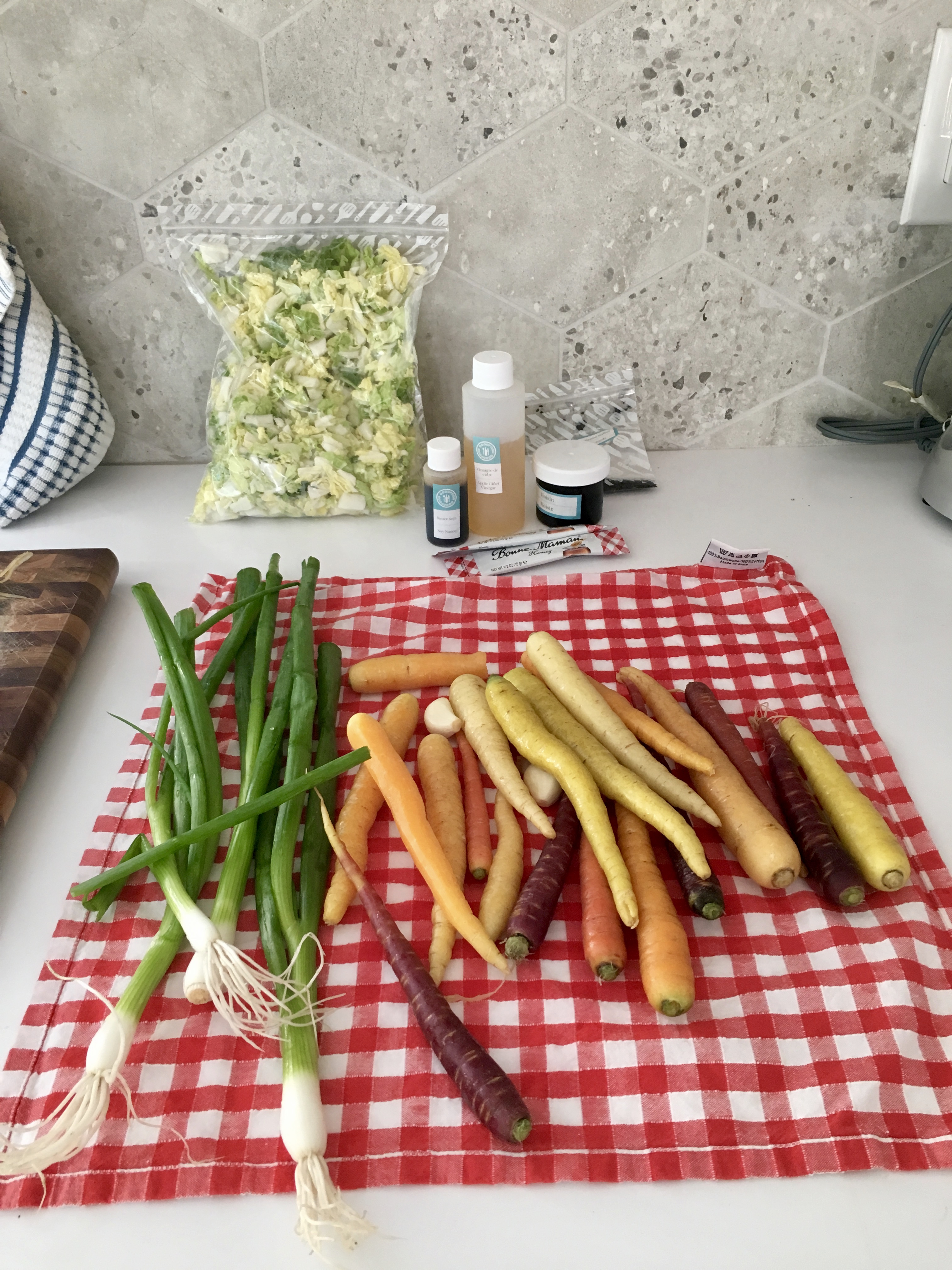 Mise en place for a Good Food recipe