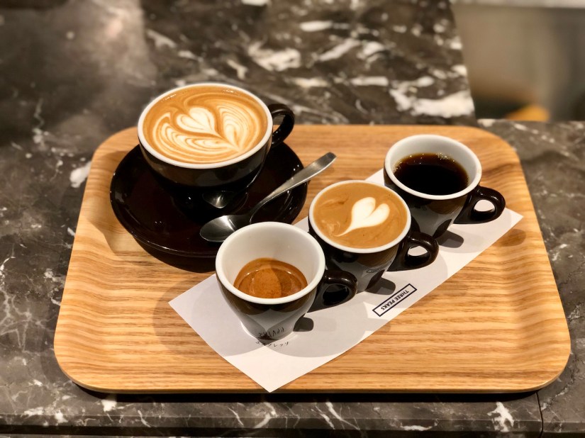 Coffee trio and latte @ Coffee Valley