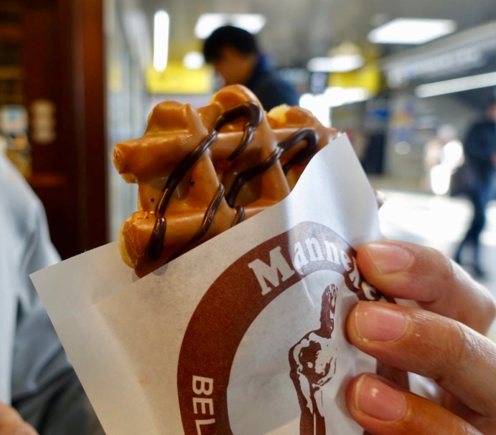 Caramel apple waffle in Kyoto Station